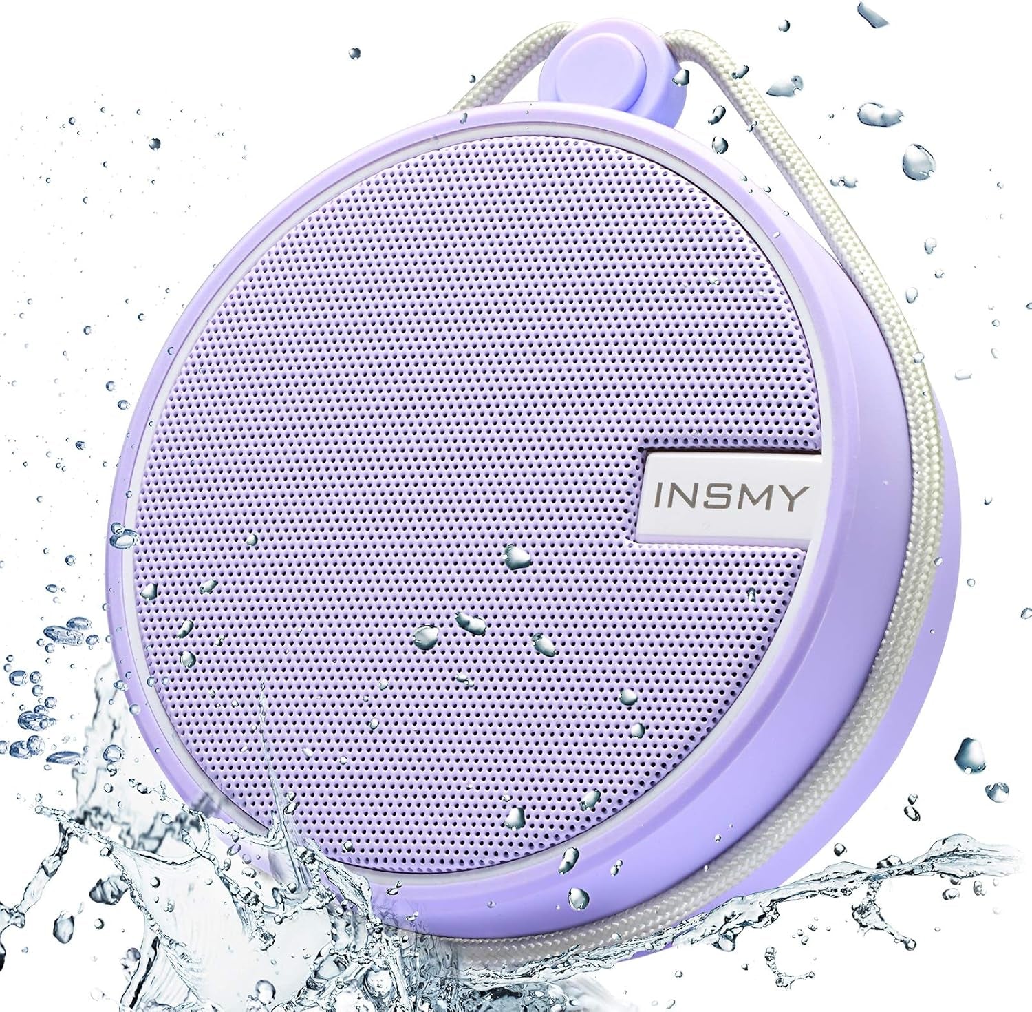 INSMY C12 IPX7 Waterproof Shower Bluetooth Speaker, Portable Small Speaker, Speakers Bluetooth Wireless Loud Clear Sound Support TF Card Suction Cup for Outdoor Kayak Canoe Beach Gift (Cashmere Pink)