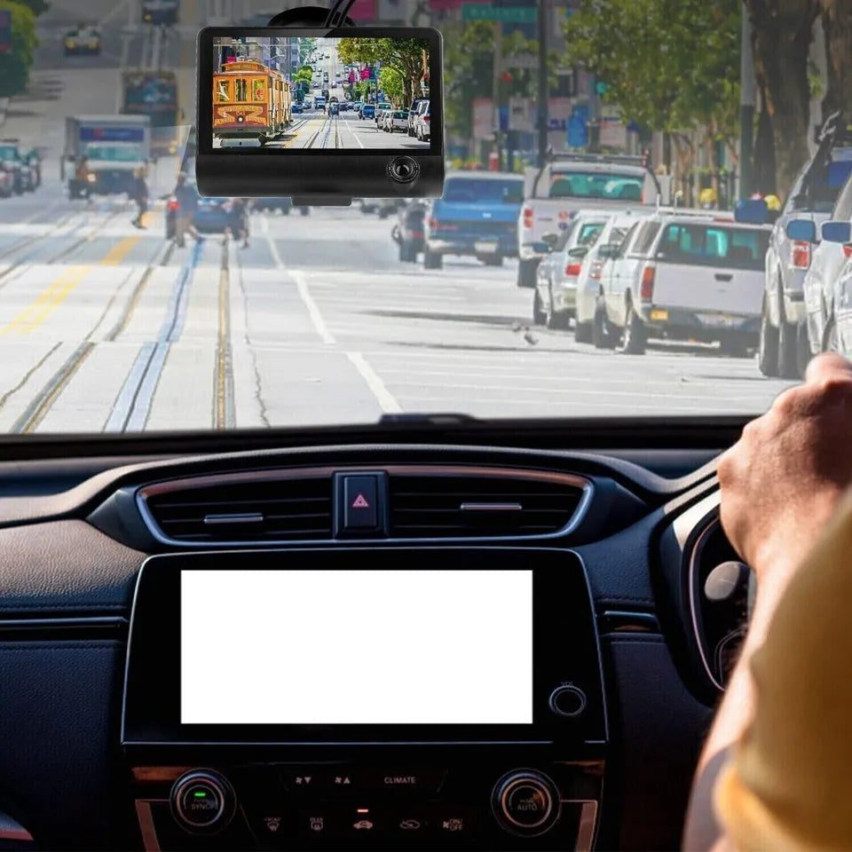 4-Inch Dual Lens Touchscreen Dash Camera for Front and Rear