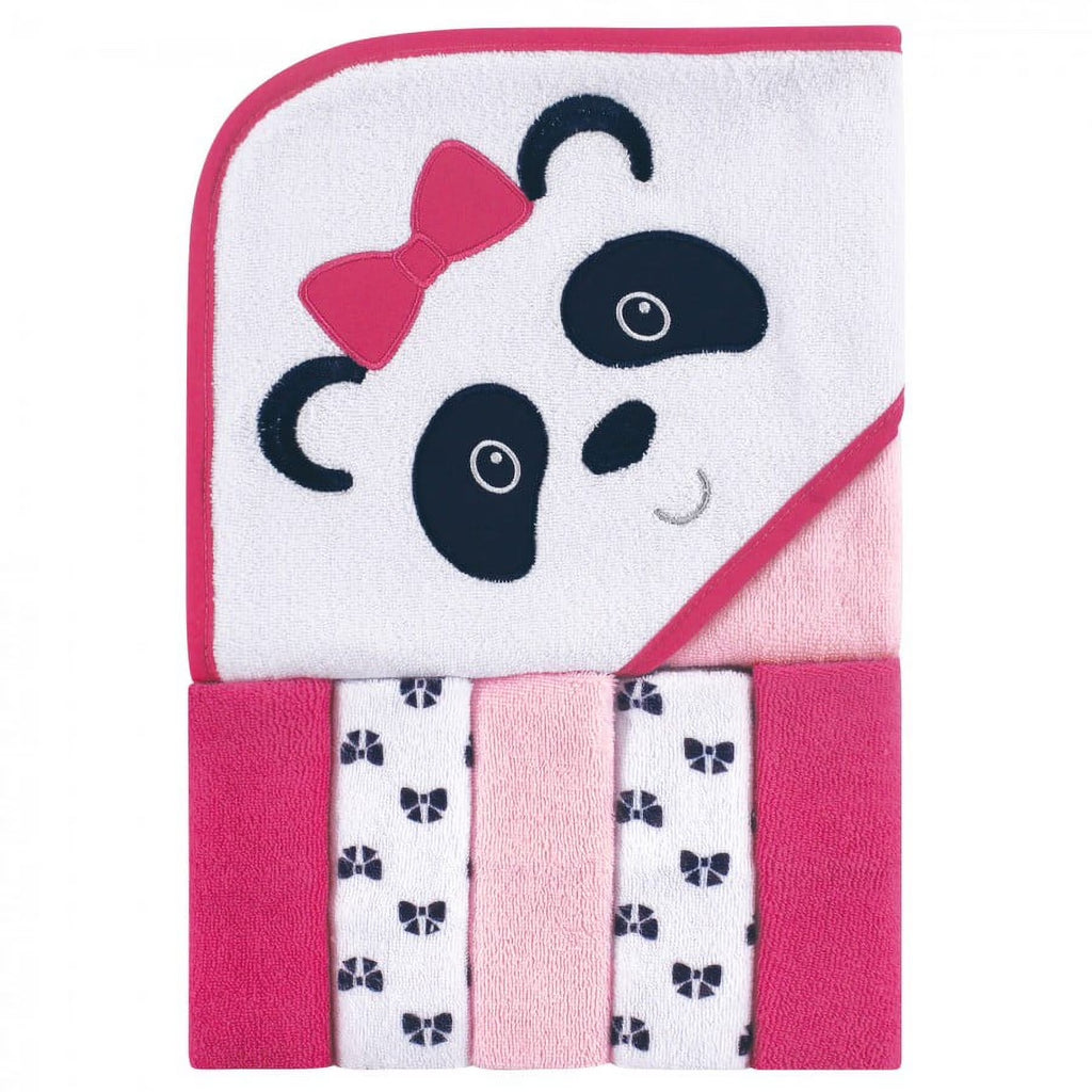Luvable Friends Baby Unisex Hooded Towel with Five Washcloths, Owl, One Size