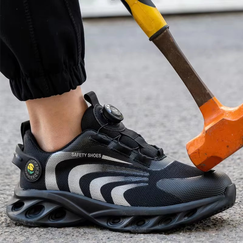 Lightweight Protective Work Sneakers with Steel Toe - Puncture-Proof & Anti-Smash Safety Shoes for Men