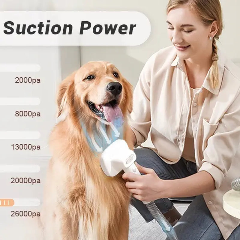 Bunfly Pet Grooming Vacuum Kit for Shedding Hair - Quiet and Efficient Grooming Tools for Cats and Dogs