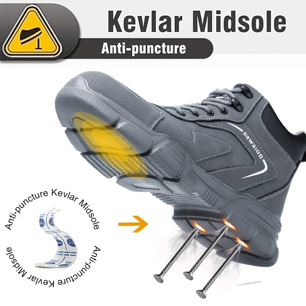 Waterproof Steel Toe Work Boots for Men Women Non-Slip Industrial Construction Safety Shoes