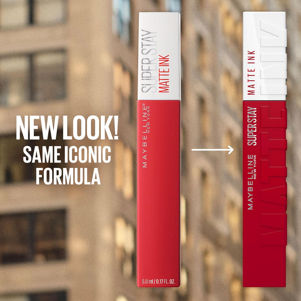 Maybelline Super Stay Matte Ink Liquid Lipstick - Long Lasting Ruby Red, Up to 16H Wear, High Impact Color
