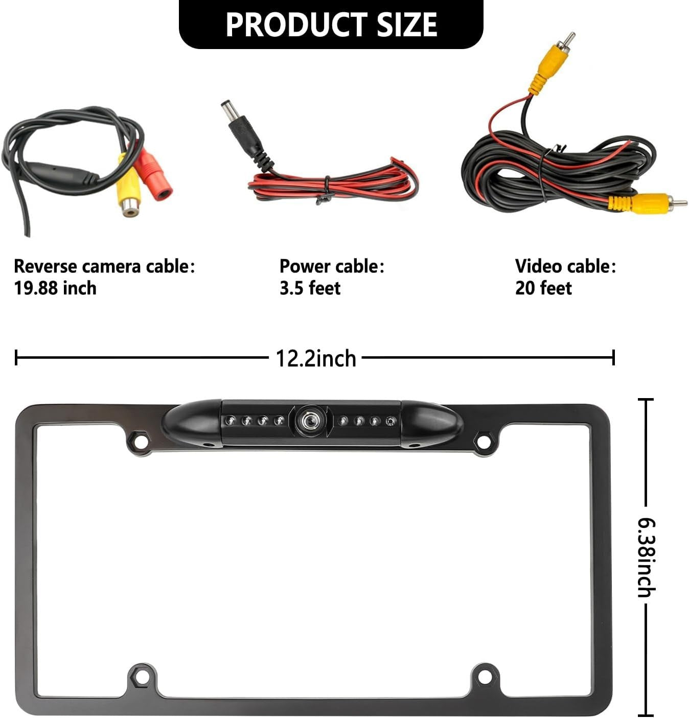 Cámara de Reversa HD Universal para Automóviles con Visión Nocturna