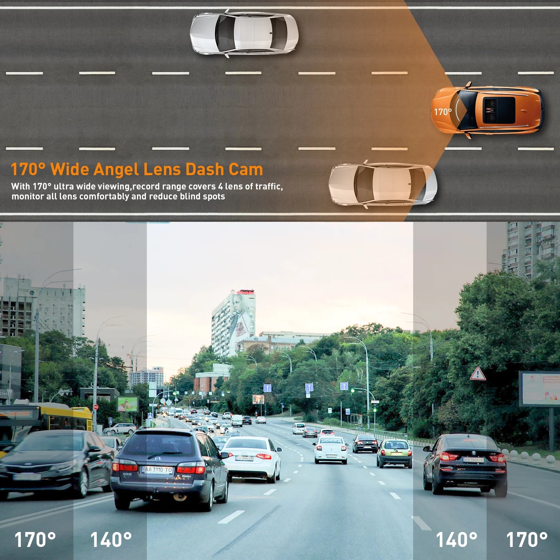 Open Box NEXPOW Dash Cam Front and Rear, 1080P Full HD Dash Camera, Dashcam with Night Vision, Car Camera with 3-Inch LCD Display, Parking Mode, G-Sensor, Loop Recording, WDR