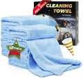 Ultra-Soft Microfiber Car Wash Drying Towels - 450GSM Lint-Free, Extra Absorbent Coral Fleece Cloths for Detailing - 16" x 16", 12 Pack, Blue