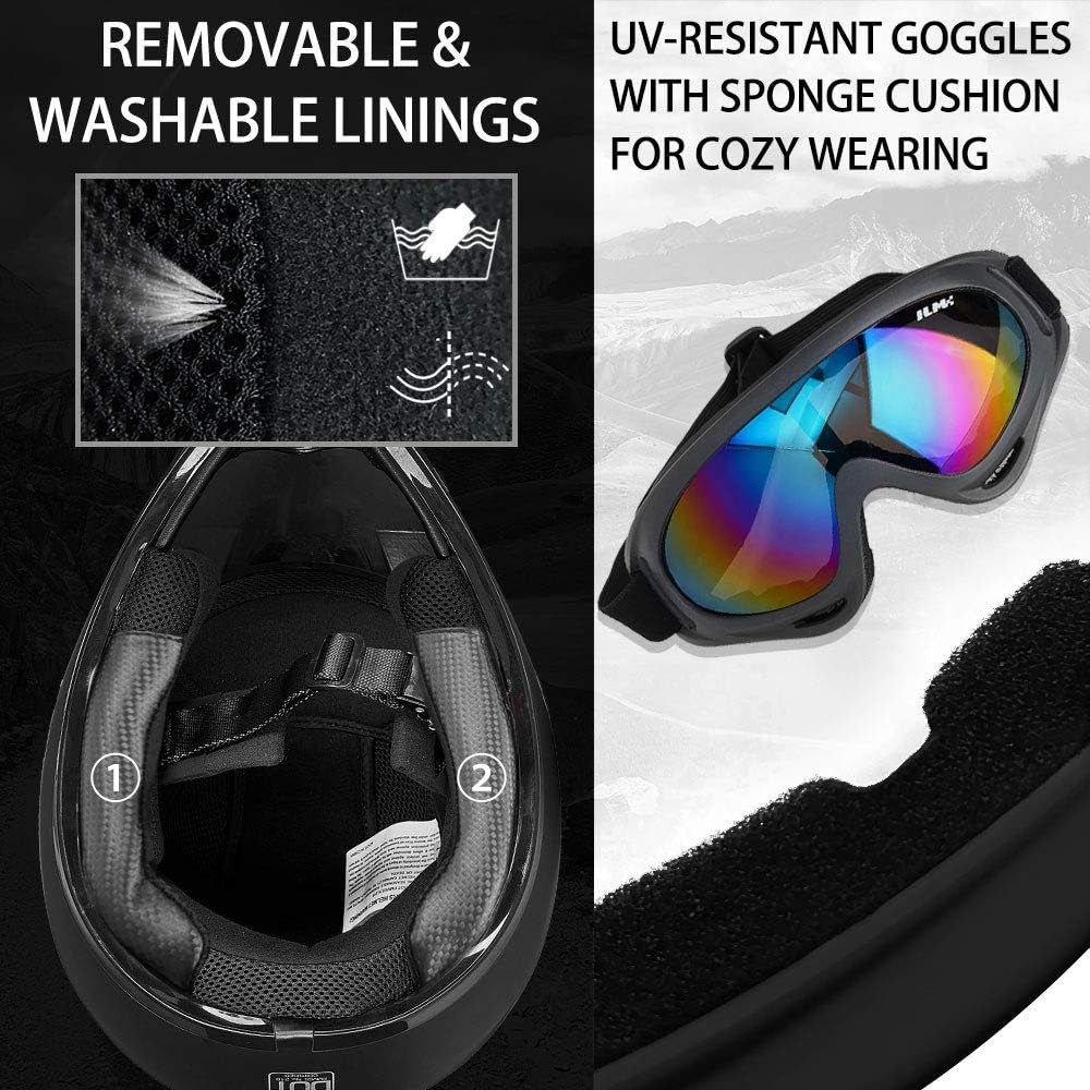 ILM Youth Kids ATV Motocross Helmet Goggles Sports Gloves Dirt Bike Motorcycle off Road DOT Approved B07 (Youth-L, Matte Black)