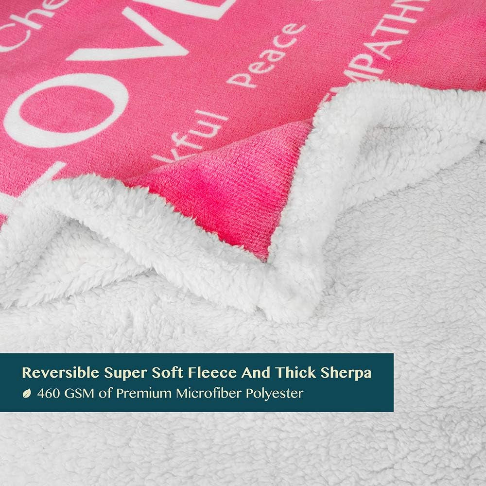 PAVILIA Healing Blanket - Soft Sherpa Throw for Comfort & Care, Perfect Get Well Soon Gift in Pink
