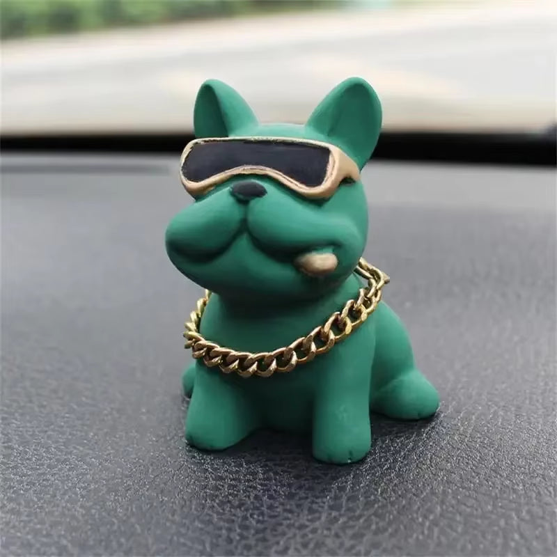 Wear-Resistant Bulldog Car Ornament - Comfortable Resin Dashboard Decoration for Interior Accessories