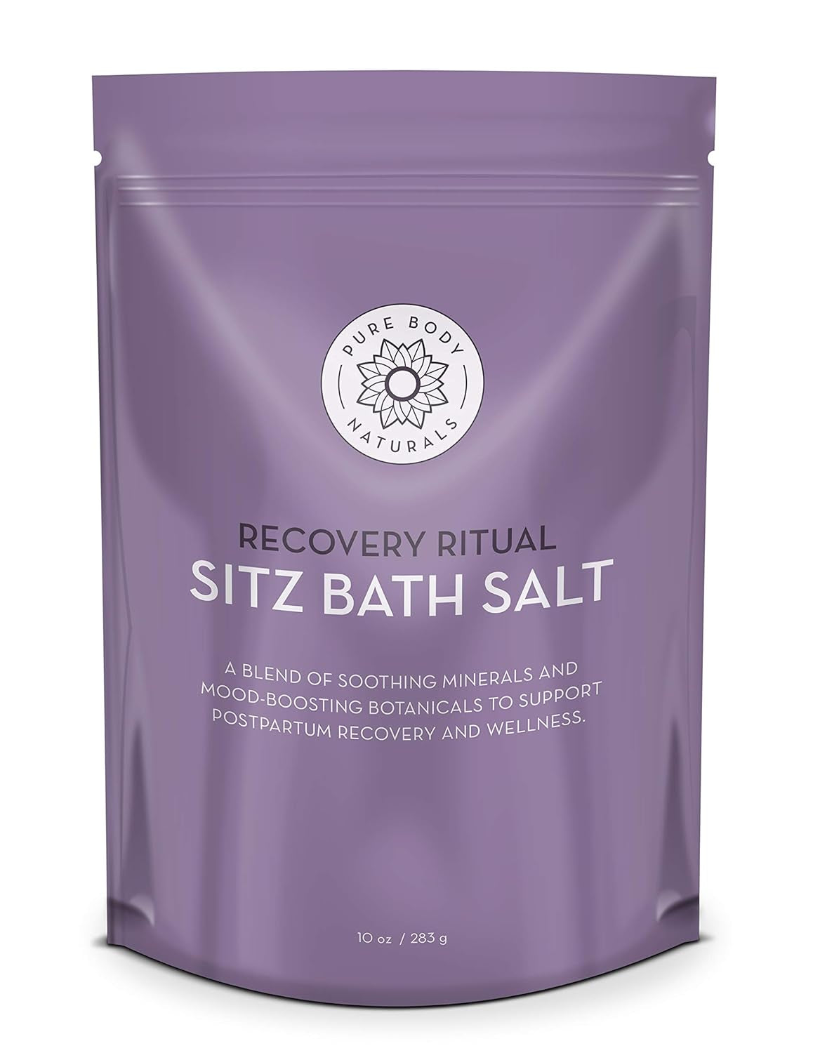 Pure Body Naturals Sitz Bath Salt – Essential Postpartum & Hemorrhoid Relief Soak – 10 Oz Natural Self-Care Solution