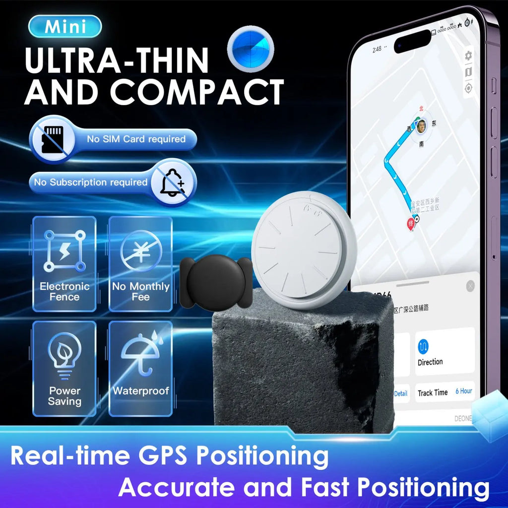 HONGTOP Car GPS Tracking Device for Vehicles Real Time GPS Tracker Work with Find My (Ios Only) No Monthly Fee GPS Car Tracker