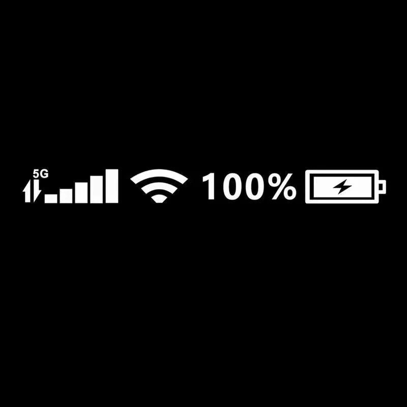 Reflective Vinyl Decals for Car and Motorcycle Windshields - 100% Battery Pattern WiFi Signal Stickers and Accessories