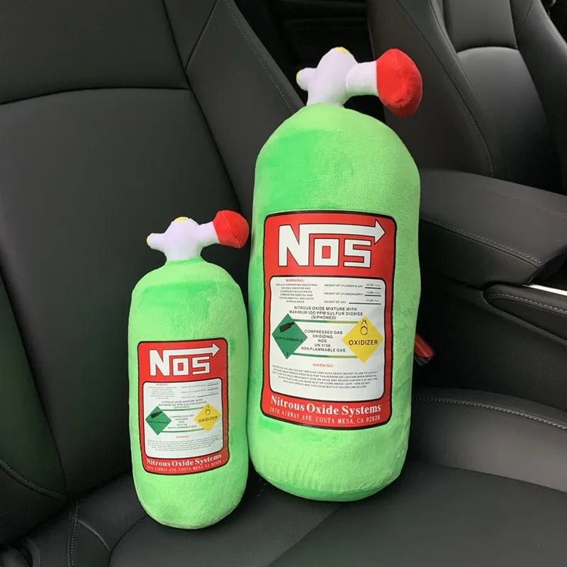Car Seat Neck Pillow and Waist Cushion - Creative Plush Headrest in Nitrogen Cylinder Shape, Premium Car Accessories