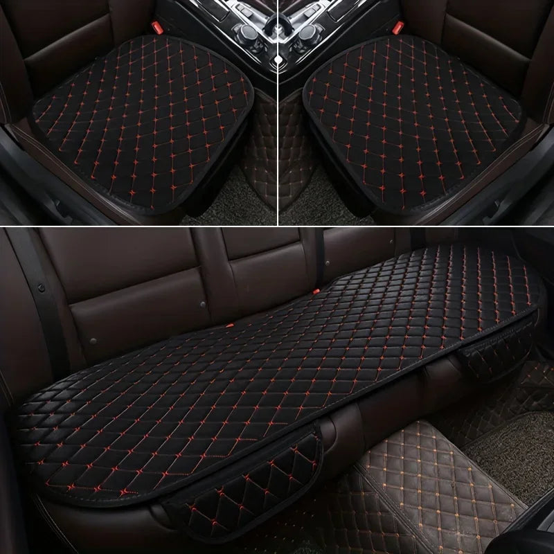 Set of 3 Cotton Breathable Universal Car Seat Covers - Soft Cushions for All Seasons - Interior Car Accessories