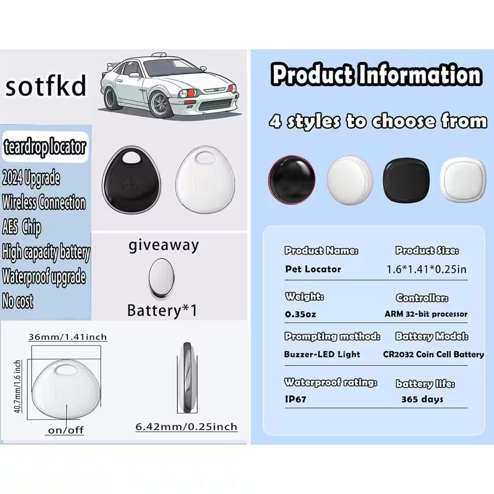 No Monthly Fee Portable GPS Tracker Device for Vehicles Ios Only Mfi Certificated Waterproof Car Tracker
