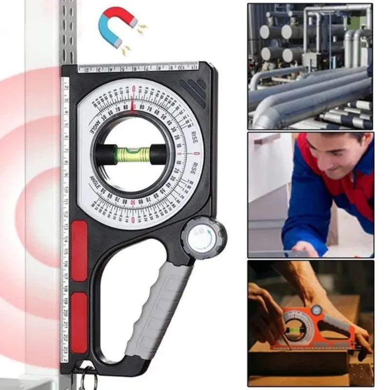 1PC Portable Mechanical Angle Slope Measuring Instrument Magnetic Level Bubble Inclinometer Protractor Slope Ruler Level