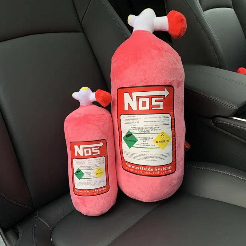 Car Seat Neck Pillow and Waist Cushion - Creative Plush Headrest in Nitrogen Cylinder Shape, Premium Car Accessories