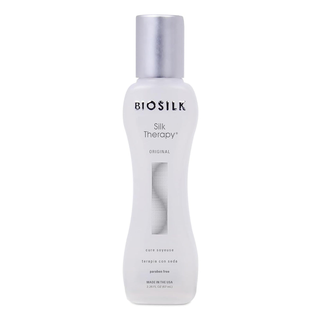 Biosilk Silk Therapy Leave-In Treatment - Reconstructs, Adds Shine, Smooths & Prevents Split Ends - Sulfate-Free, Paraben-Free, Cruelty-Free - 2.26 Oz