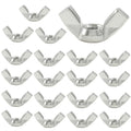 Waziaqoc 20 Pcs M6 Wing Nuts, 304 Stainless Steel Wing Nuts Fasteners Parts DIN315 Butterfly Nut