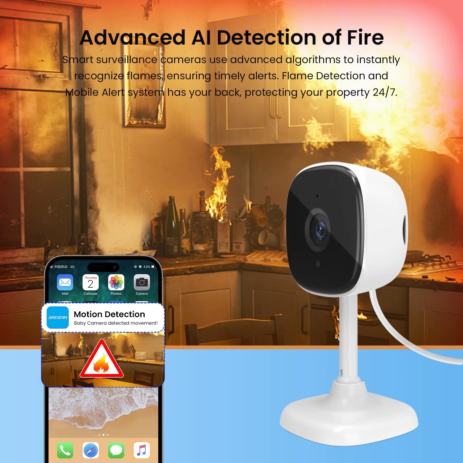 1080P HD Tuya Wifi IP Camera Indoor Pet Baby Monitor Night Vision Ai Detection P2P Surveillance Cameras with Alexa & Google Home