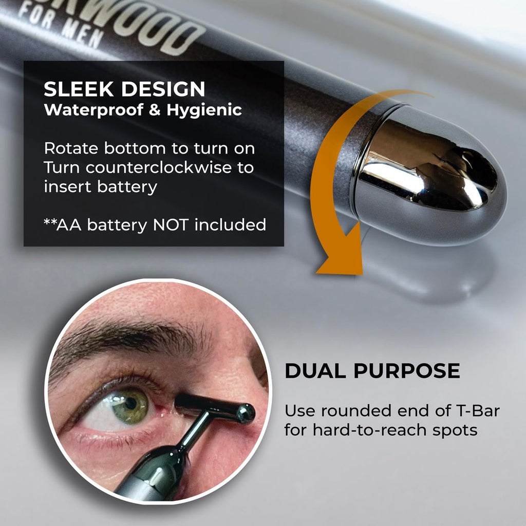 Blackwood for Men Eye and Facial Massager - Ultimate Face Sculpting Tool to Combat Puffiness, Dark Circles & Crow's Feet - Perfect Self-Care Gift & Alternative to Gua Sha & Jade Rollers