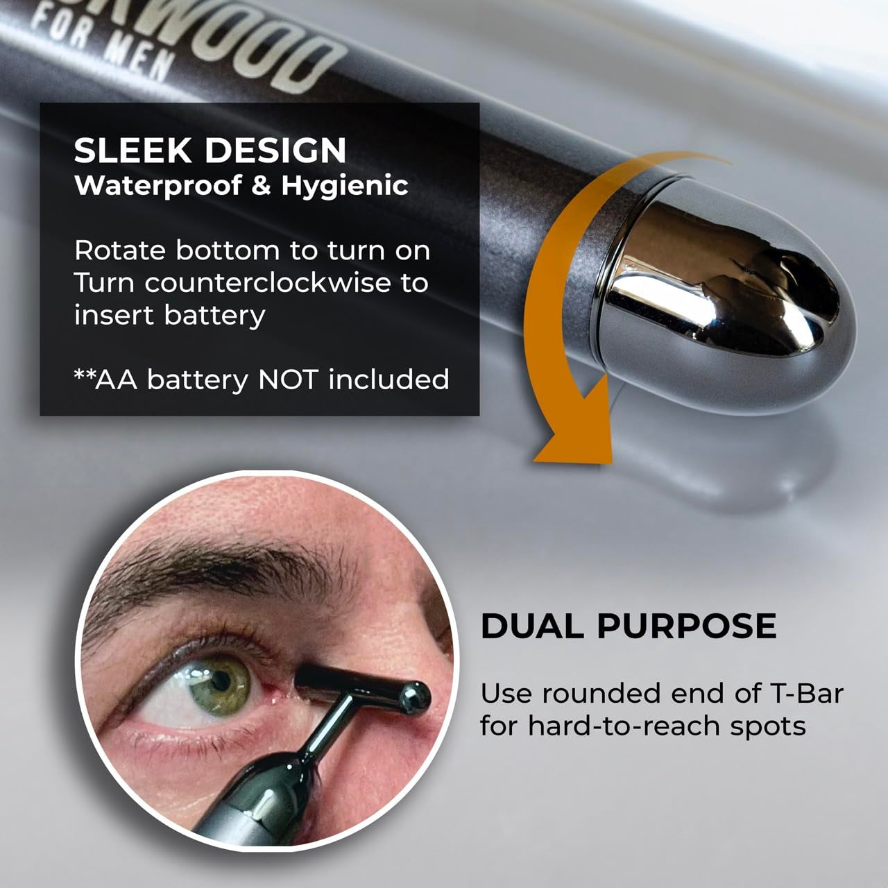 Blackwood for Men Eye and Facial Massager - Ultimate Face Sculpting Tool to Combat Puffiness, Dark Circles & Crow's Feet - Perfect Self-Care Gift & Alternative to Gua Sha & Jade Rollers