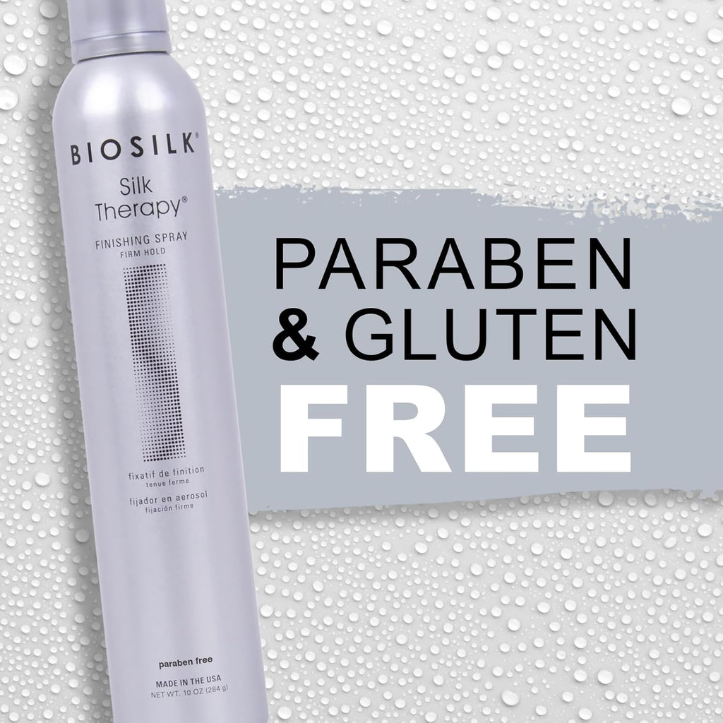 Biosilk Silk Therapy Firm Hold Hairspray - Long-Lasting Style, Brilliant Shine, Touchable Finish, Sulfate-Free, Paraben-Free, Cruelty-Free, 10 Oz