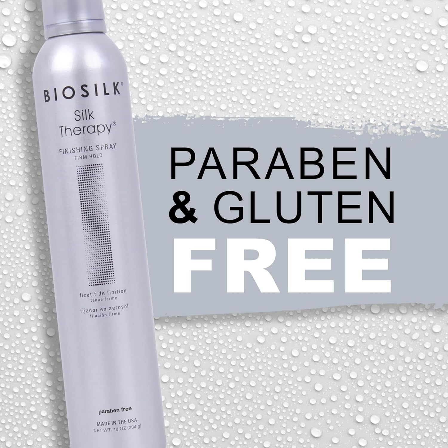 Biosilk Silk Therapy Firm Hold Hairspray - Long-Lasting Style, Brilliant Shine, Touchable Finish, Sulfate-Free, Paraben-Free, Cruelty-Free, 10 Oz