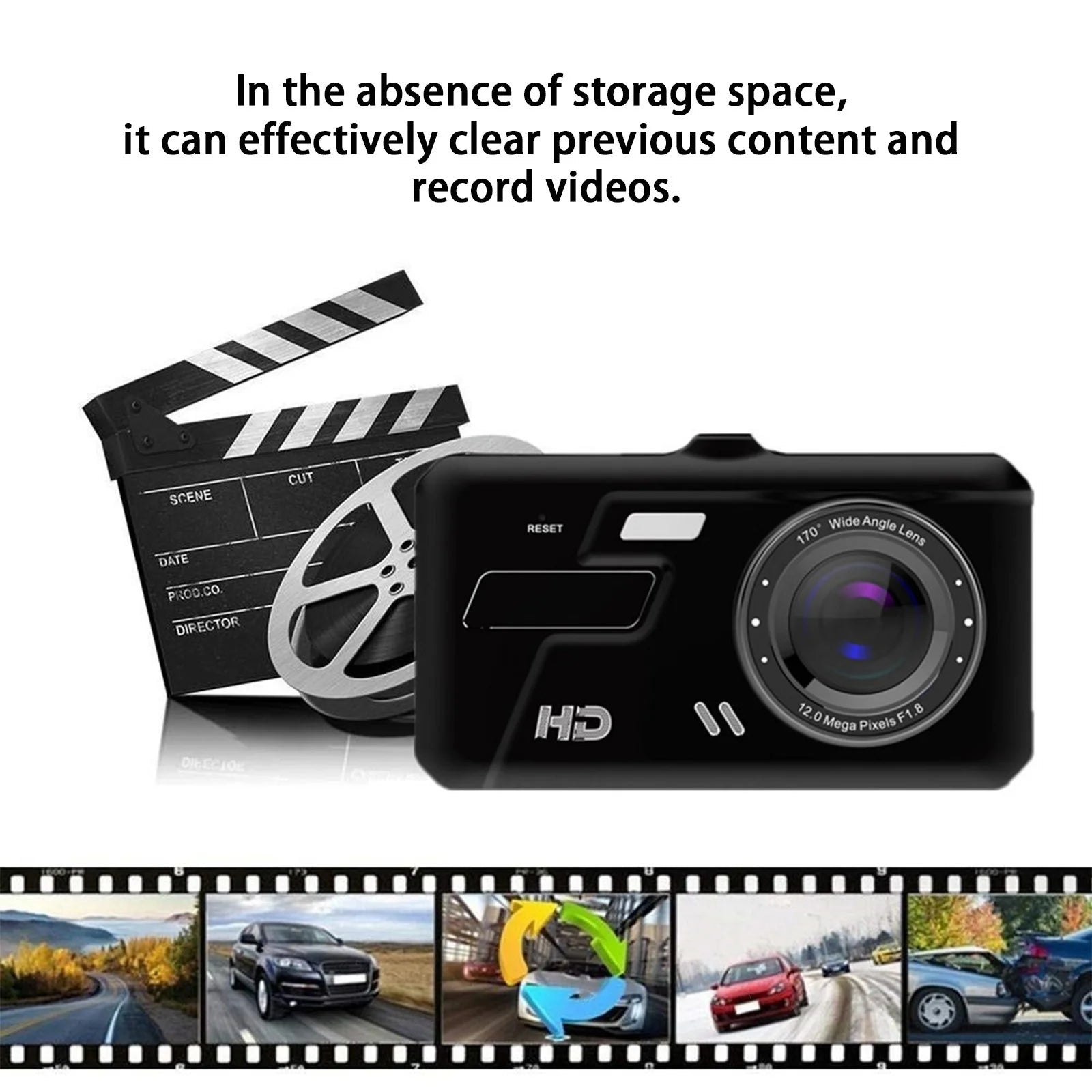 Dash Cam Front and Rear, Harpi Dash Camera for Cars, HD 1080P Backup Camera Driving Hitch Rear View Observation Systems