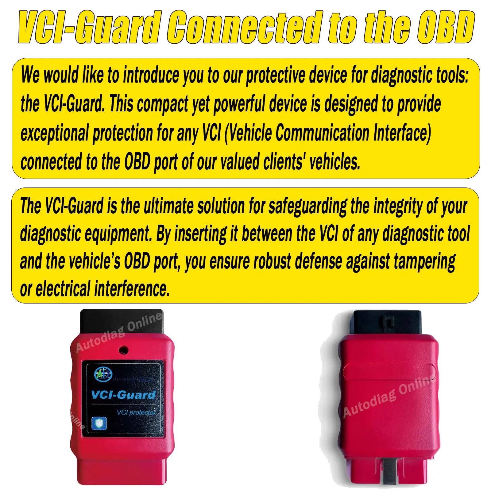 OBD2 Protective Tool for Diagnostic Tools Vehicle for Physical and Electrically Protect Interface Connected to OBD2 Scanner Tool