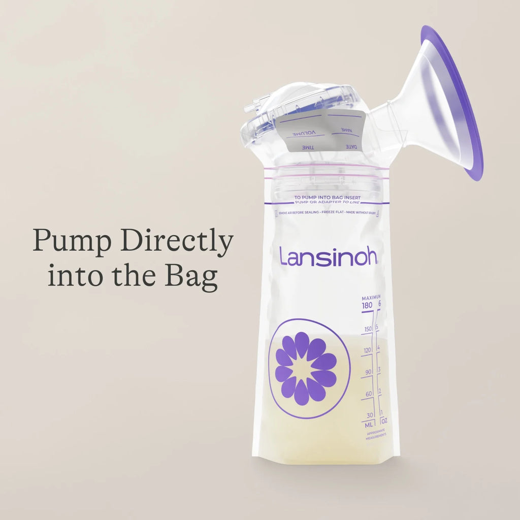 Lansinoh Breastmilk Storage Bags, Fast Freeze and Thaw, 50 Count, Baby Essentials, 6Oz