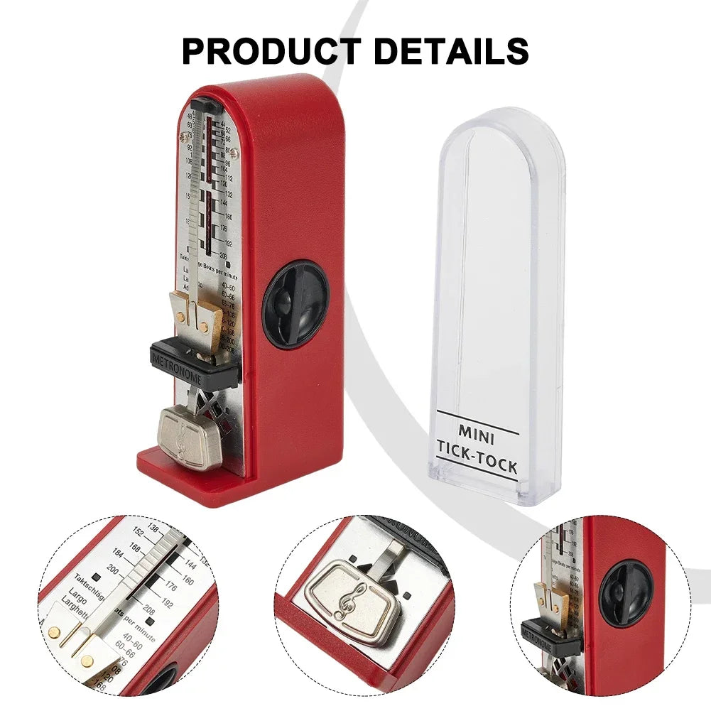 New Universal Mechanical Metronome Portable Mini Metronome for Piano Guitar Violinukulele Bell Ring Rhythm Pendulum Metronome