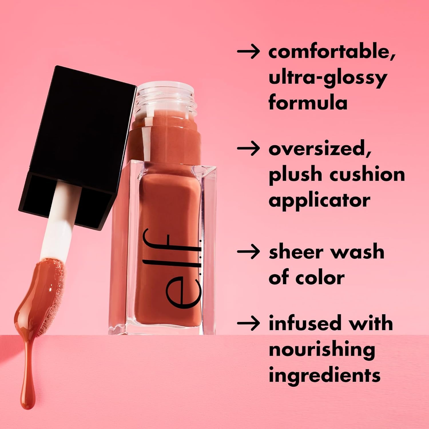 E.L.F. Glow Reviver Quad Goals Lip Oil Kit, 4 Hydrating, Non-Sticky Glossy Tinted Lip Oils, Lip Gloss Set, Moisturizing Lip Care, Vegan & Cruelty-Free