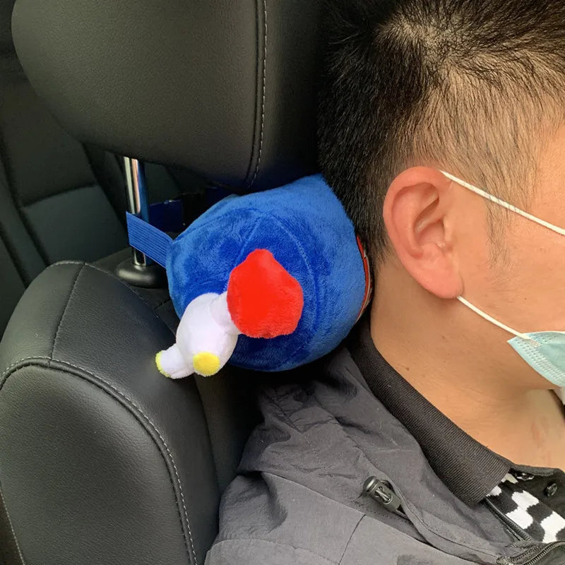 Car Seat Neck Pillow and Waist Cushion - Creative Plush Headrest in Nitrogen Cylinder Shape, Premium Car Accessories