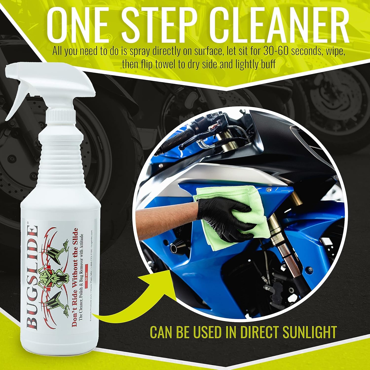 Ultimate Bugslide All-Purpose Car Cleaner & Detailer Spray – 32 Oz for Interior & Exterior Shine, Degreasing, and Polishing, Effortlessly Wipes Away Bugs on All Surfaces!
