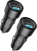 TECKNET 48W Dual USB Car Charger - Fast Charging Adapter for iPhone 17/16/15/14 Pro Max/Plus & Galaxy (2-Pack)