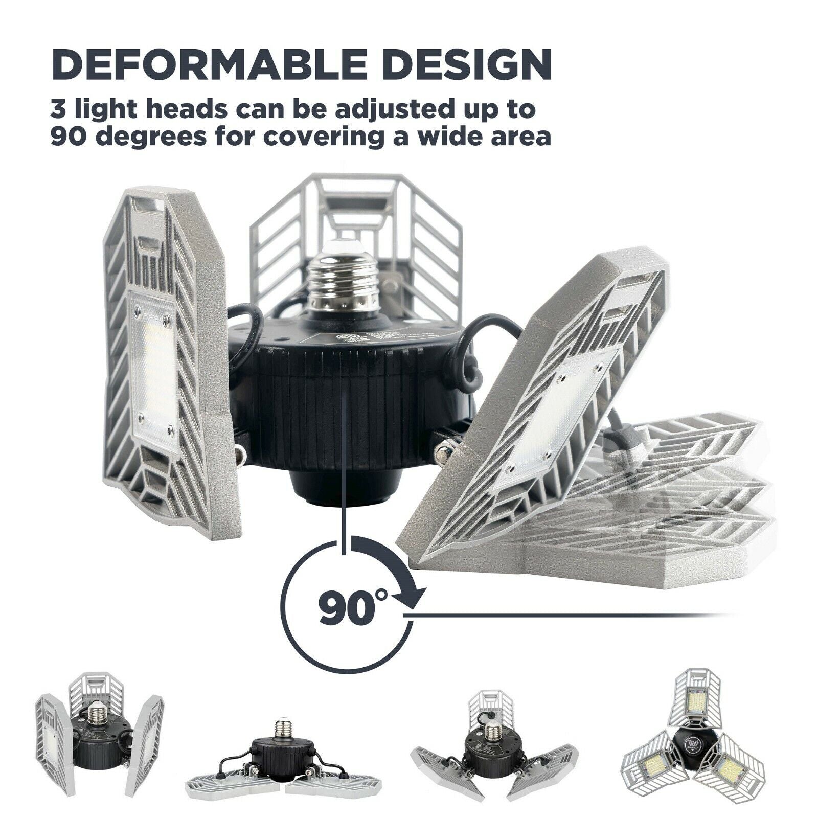 LED Adjustable Garage and Basement Lighting Solution