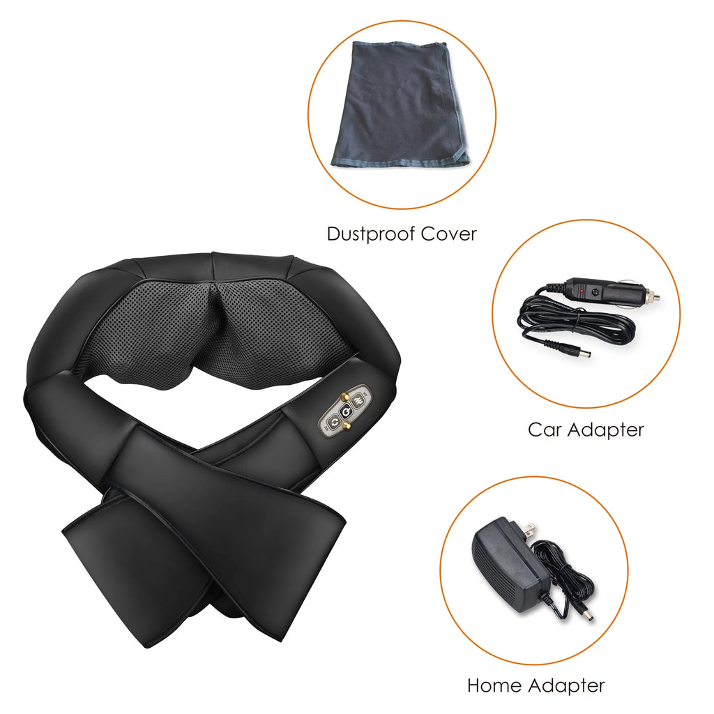Shiatsu Shoulder Neck Massager with Heat, 4D Deep Kneading Back Massager Gifts for Men Women