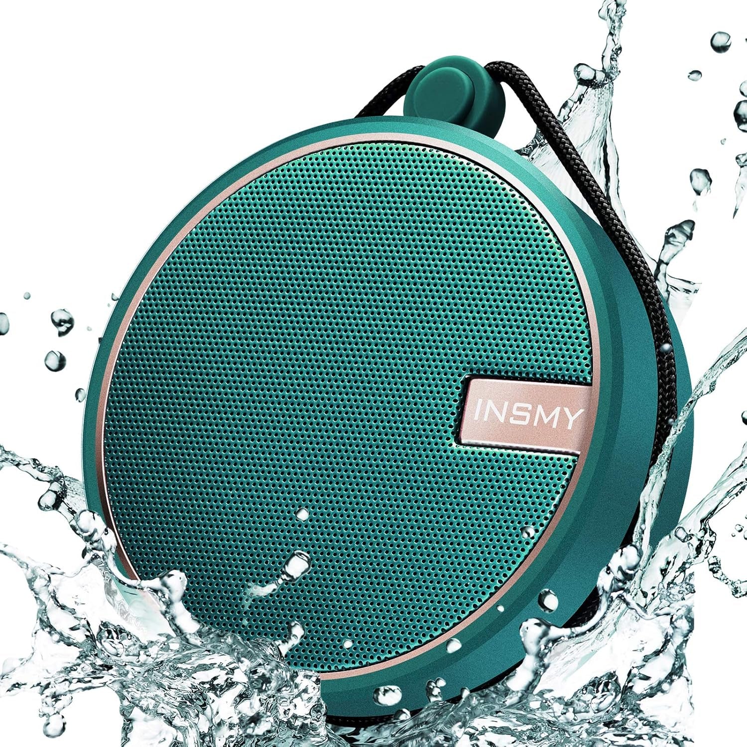 INSMY C12 IPX7 Waterproof Shower Bluetooth Speaker, Portable Small Speaker, Speakers Bluetooth Wireless Loud Clear Sound Support TF Card Suction Cup for Outdoor Kayak Canoe Beach Gift (Cashmere Pink)