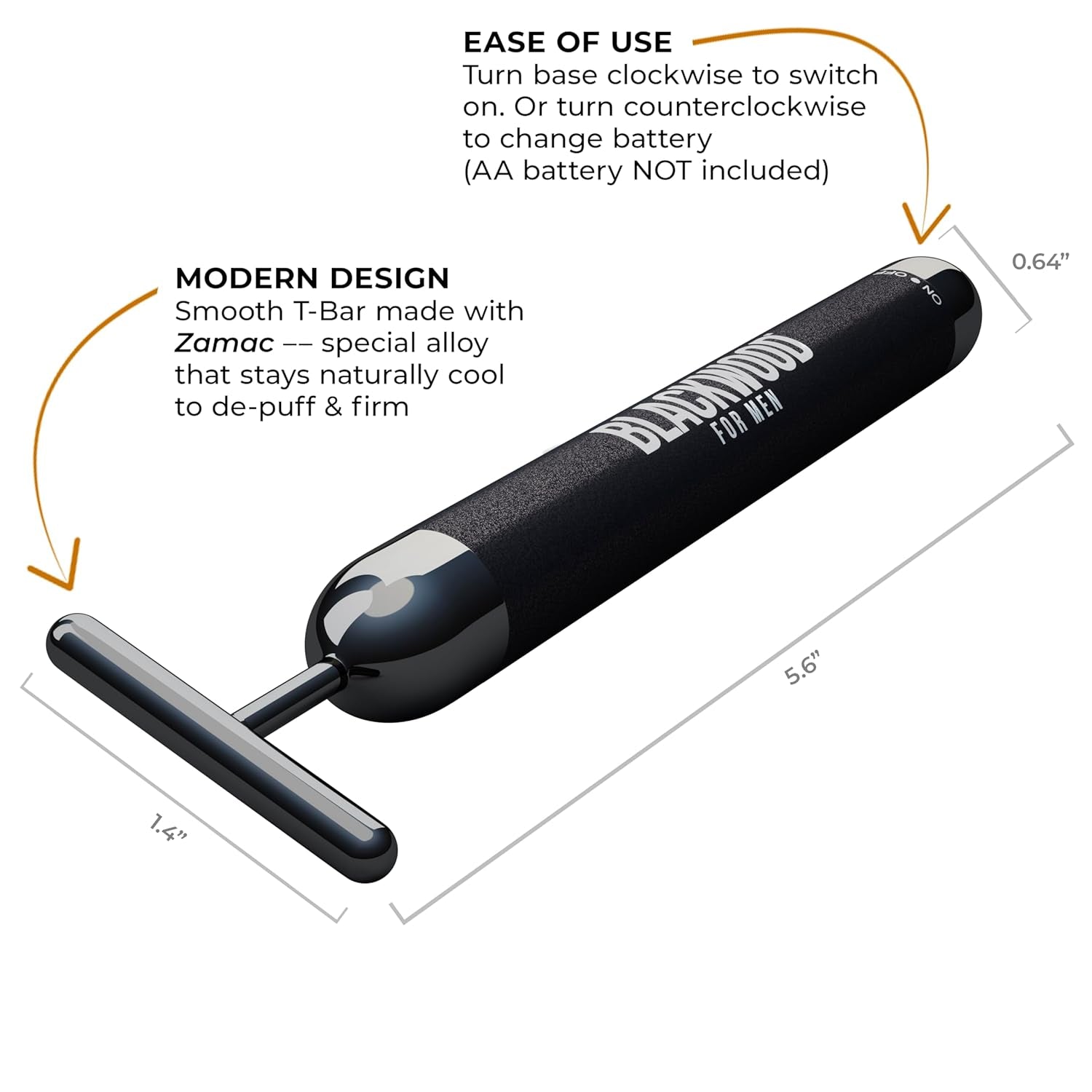 Blackwood for Men Eye and Facial Massager - Ultimate Face Sculpting Tool to Combat Puffiness, Dark Circles & Crow's Feet - Perfect Self-Care Gift & Alternative to Gua Sha & Jade Rollers