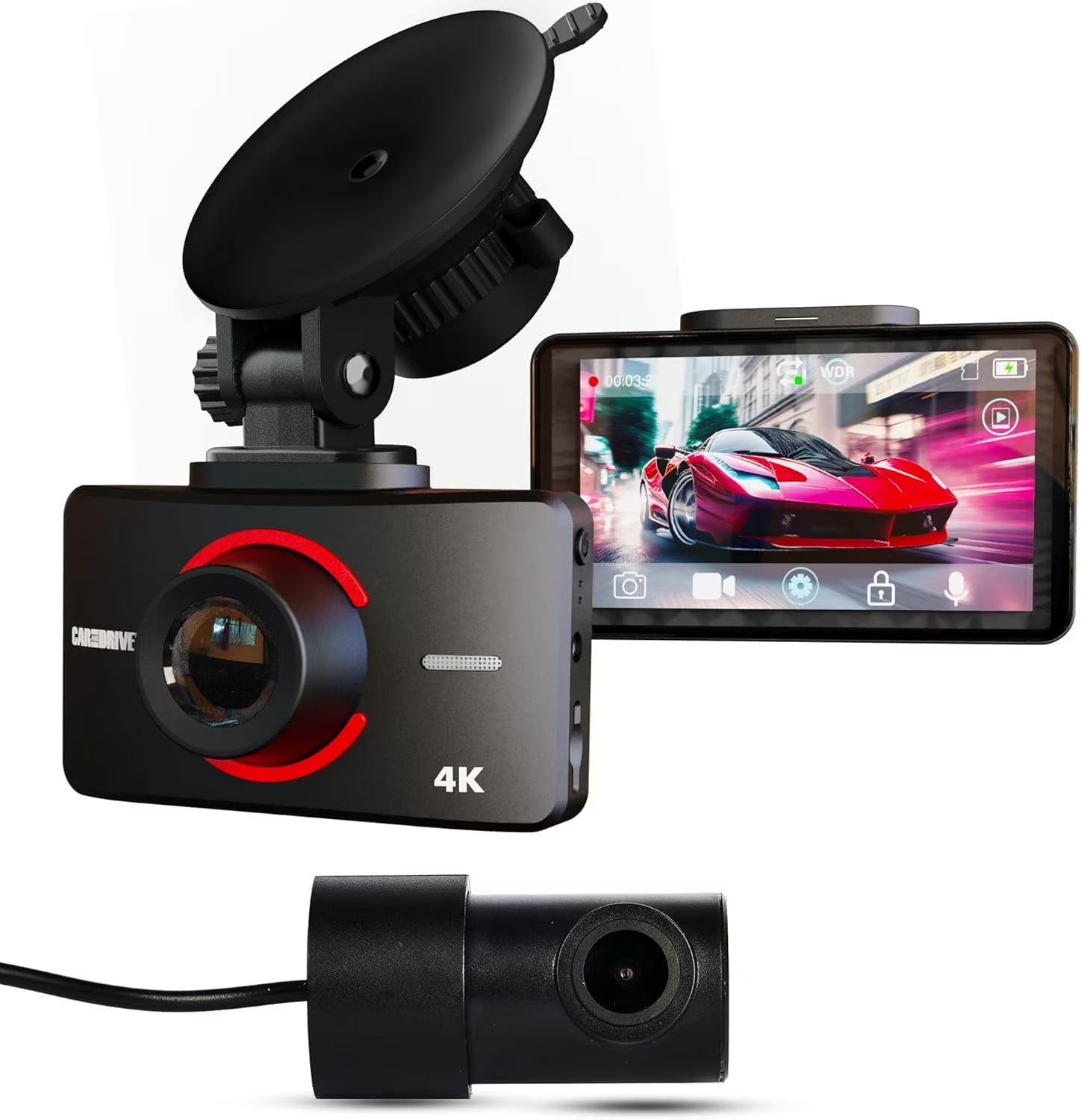 Car and Driver 1080P Full HD Dual View Dash Cam | Front, Rear-View Camera Combo with Sony IMX Sensor, High Dynamic, Range, ADAS Alerts, Night Vision | Blindspot Car Camera with 150 Degree Angle Lens