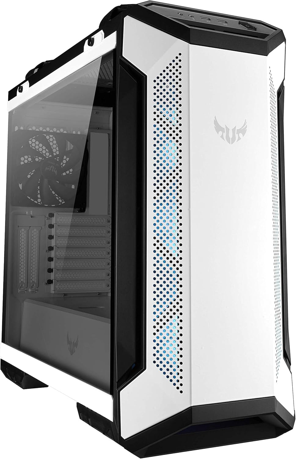 ASUS TUF Gaming GT501 Mid-Tower Gaming Case, EATX Support, Pre-Installed 4 Case Fans, USB 3.0 Front Panel, Smoked Tempered Glass, Steel Construction, 2 Year Warranty