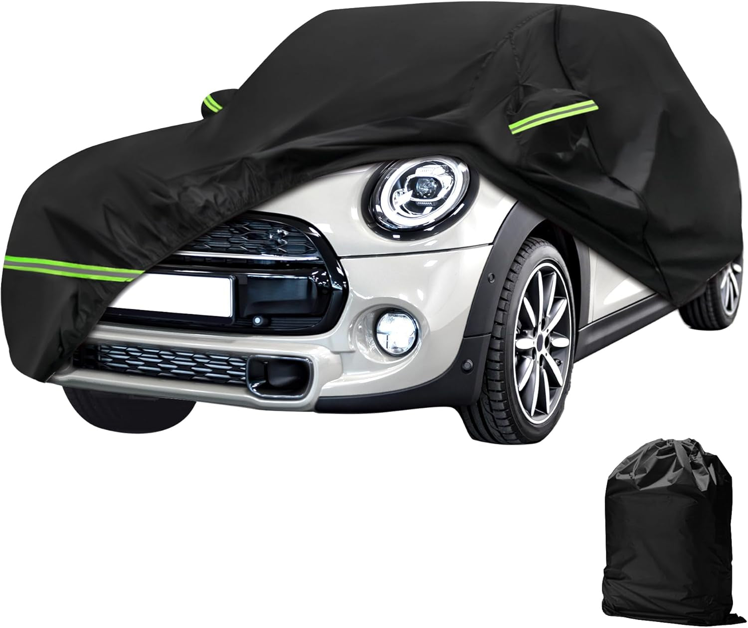 Premium Waterproof Car Cover for 1960-1980 Beetle Bug Sedan - All Weather Protection with Zipper & Windproof Bands - Black