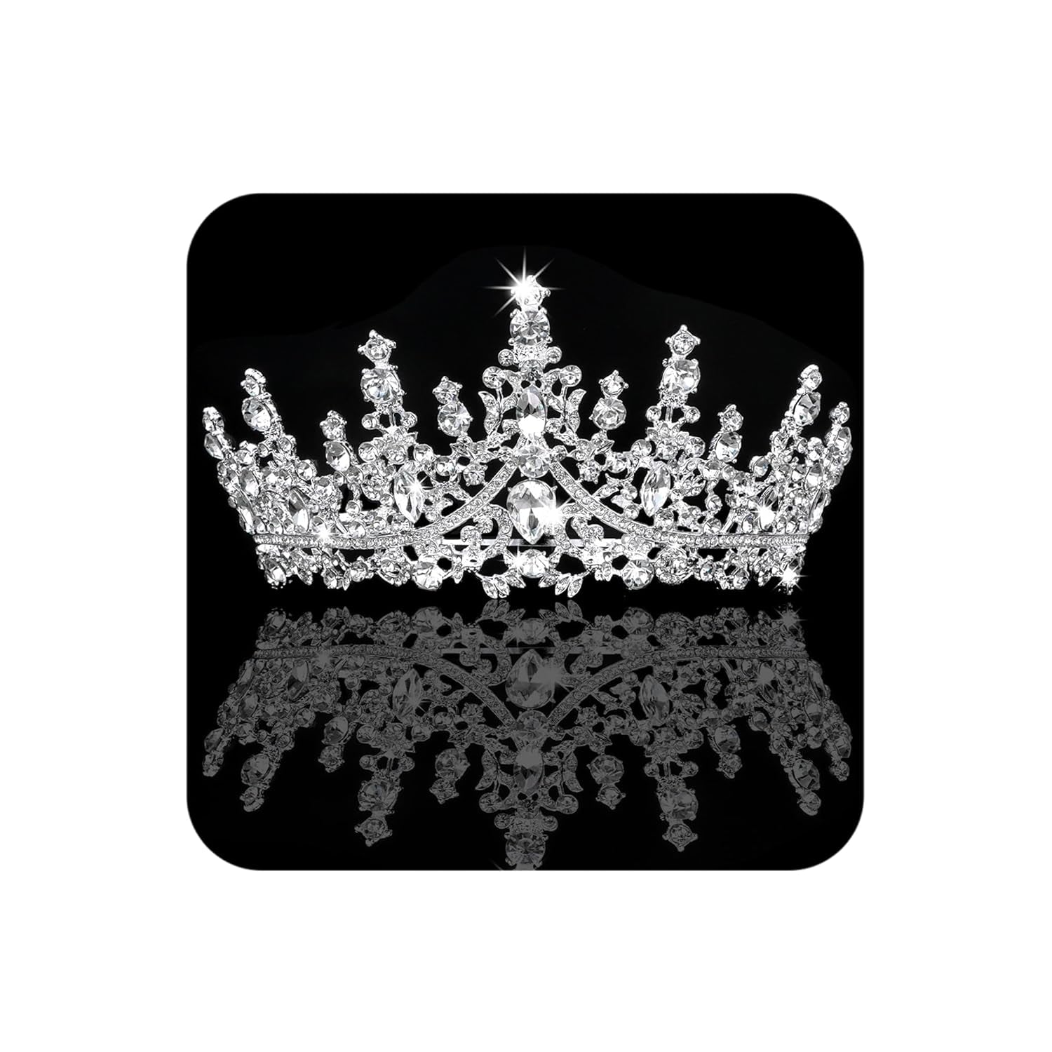COCIDE Silver Tiara and Crown for Women Crystal Queen Crowns Rhinestone Princess Tiaras for Girl Bride Wedding Hair Accessories for Bridal Birthday Party Prom Halloween Cos-Play Costume Christmas