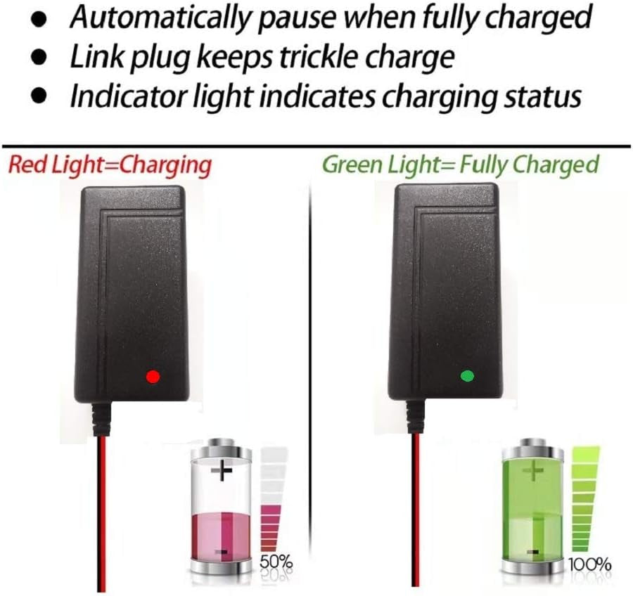 6V/12V Lead Acid Battery Charger for Ride on Toys 12V/6V Kids Ride on Car SLA Charger for 6V/12V Pb Battery Baby Electric Battery SUV Kid Toy Car Motorcycle,12V Power Wheels Charger