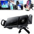 High Intelligent 2 in 1 Auto Rotating Car Charger Cell Phone/Pad Holder, One-Touch Rotatable Car Vent Mount for Smartphone/Pad/Foldable Phone (Black)