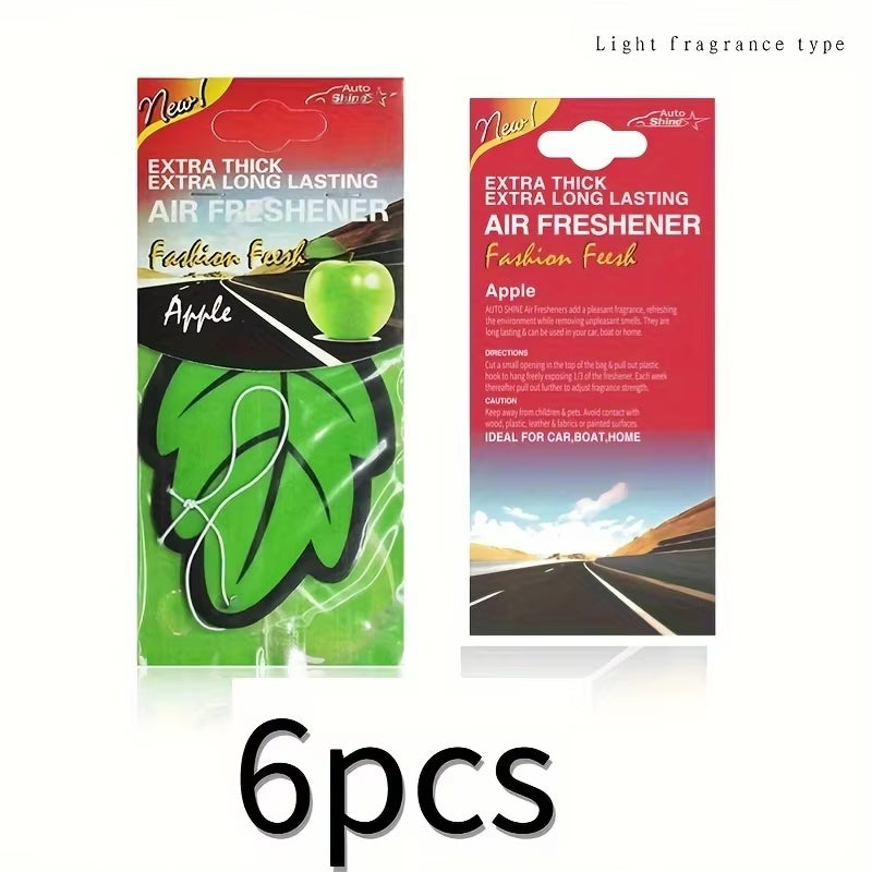 Natural Scented Tea Paper Car Air Freshener - Vanilla Perfume Hanging Leaf Shape Interior Accessory (3-60 Pieces)
