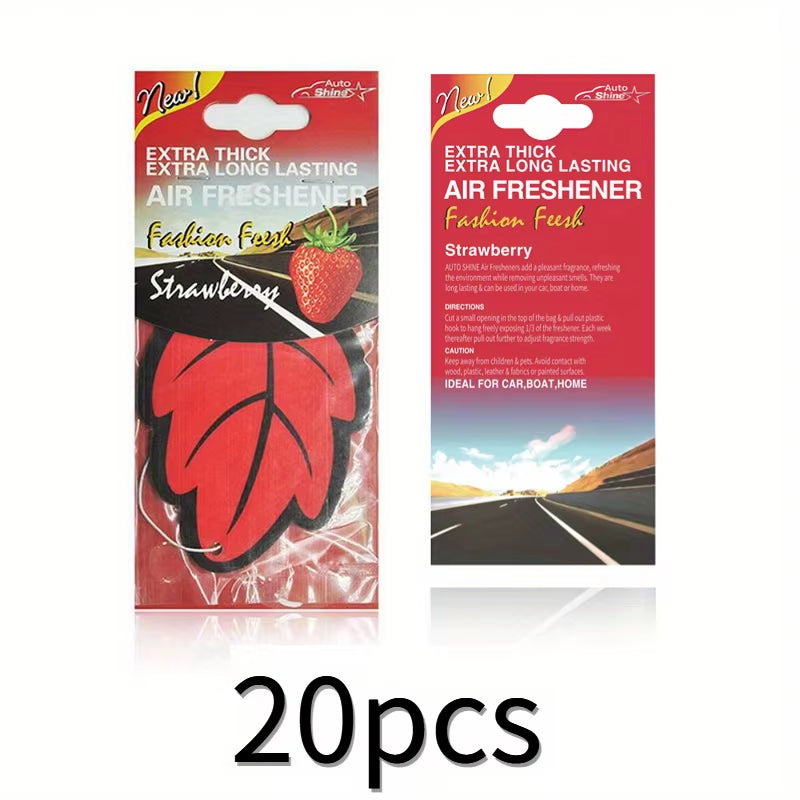 Natural Scented Tea Paper Car Air Freshener - Vanilla Perfume Hanging Leaf Shape Interior Accessory (3-60 Pieces)
