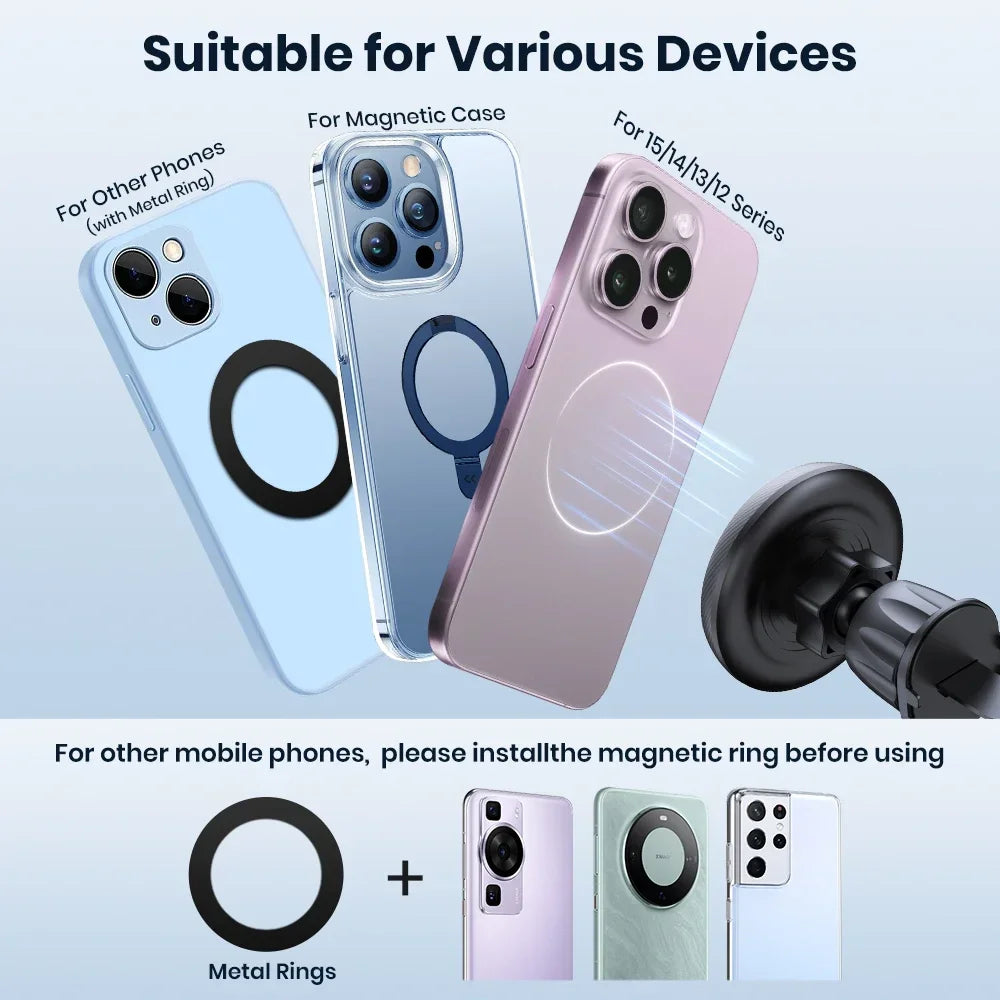 TOPK MagSafe Magnetic Car Phone Holder - Air Vent Mount with Superior Magnet for All iPhone Models