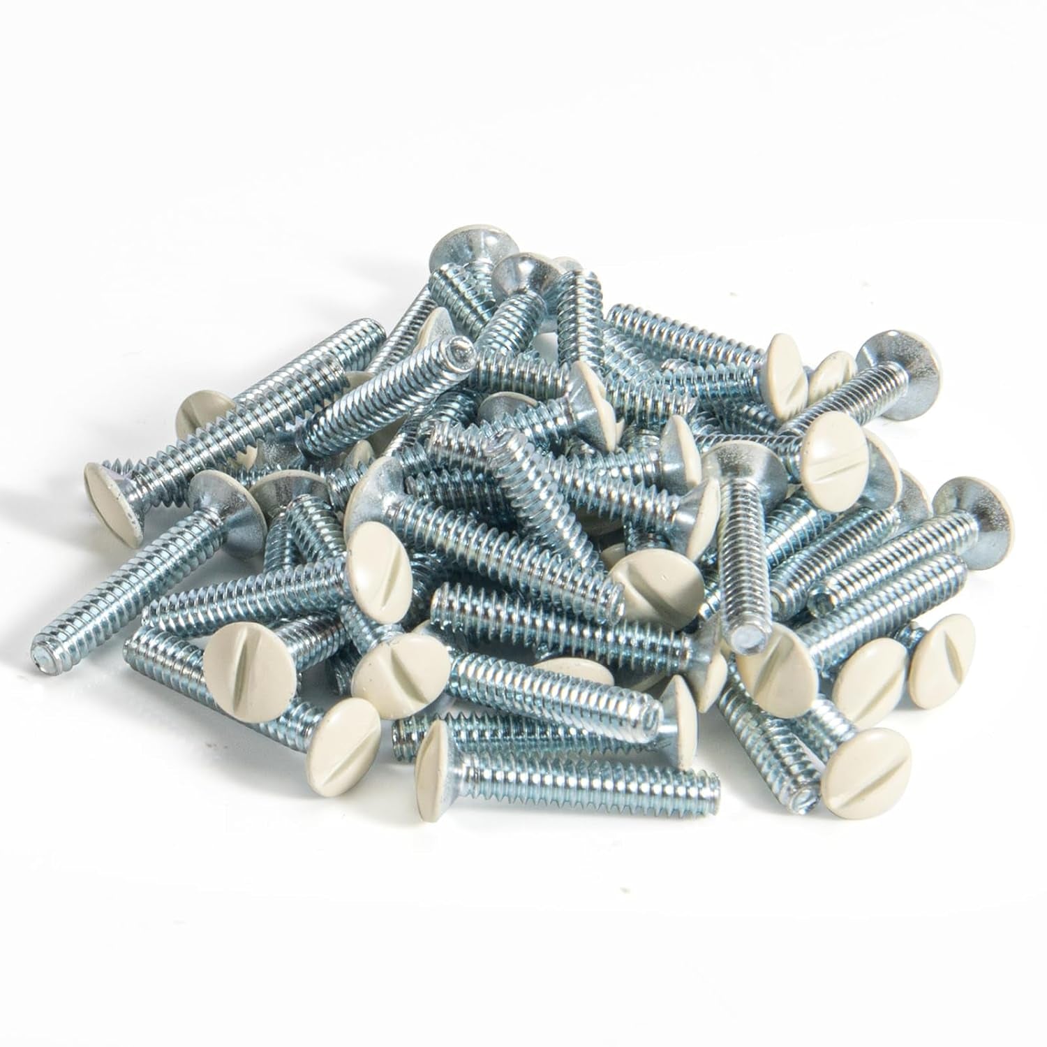 Light Almond Oval Head Milled Slot Wall Plate Screws - 3/4" Long, 6-32 Thread, 50 Pack